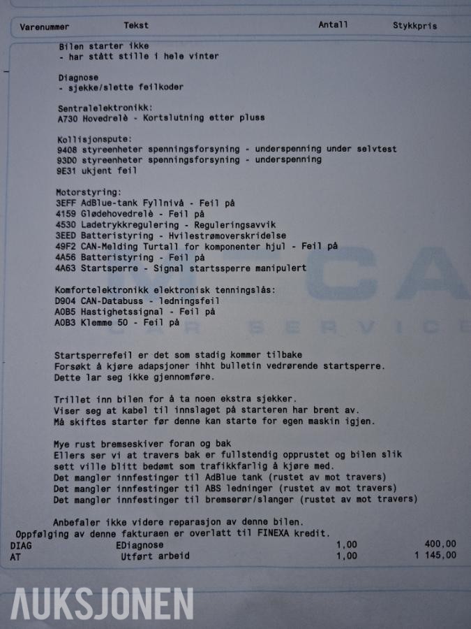 2008 Mini Clubman 1.6 Diesel 109hk Reparasjonsobjekt/ Delebil